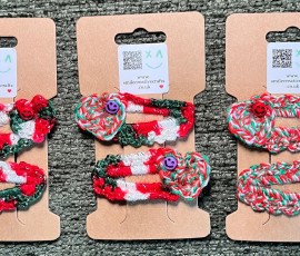 Crochet Christmas Hair Clips
